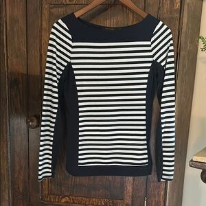 The Limited Navy and White Striped Women's Top XS